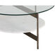 Mikayla 30.25 X 15 inch White / Antique Brass Coffee Table